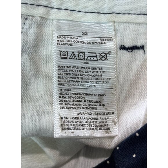 Old Navy Mens Ultimate Slim Built-In Flex Shorts 33 Polka Dot Navy Blue - Picture 4 of 9